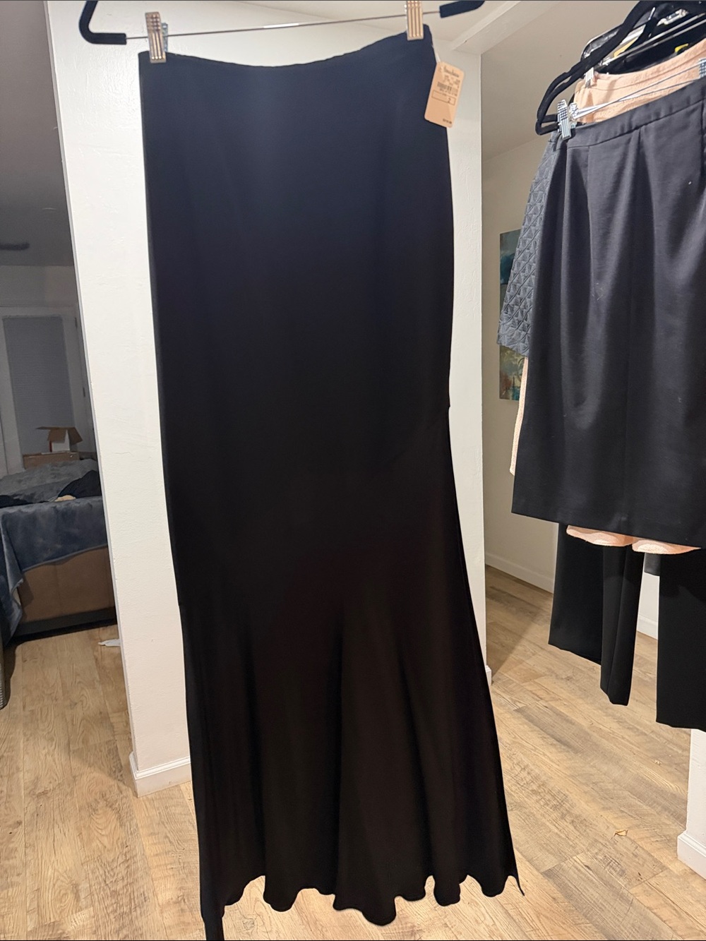 David Meister Black Maxi Skirt with Flared Hem